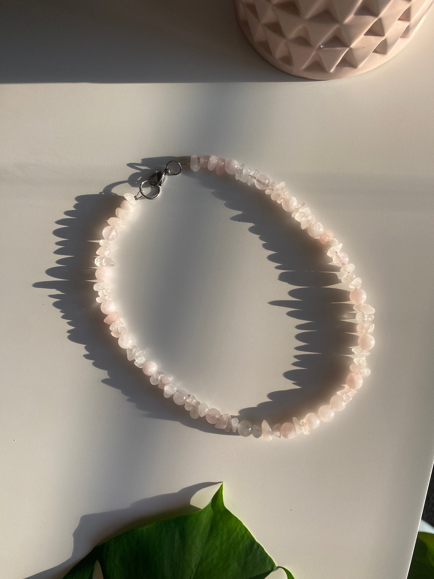 Rose Quartz Crown Necklace