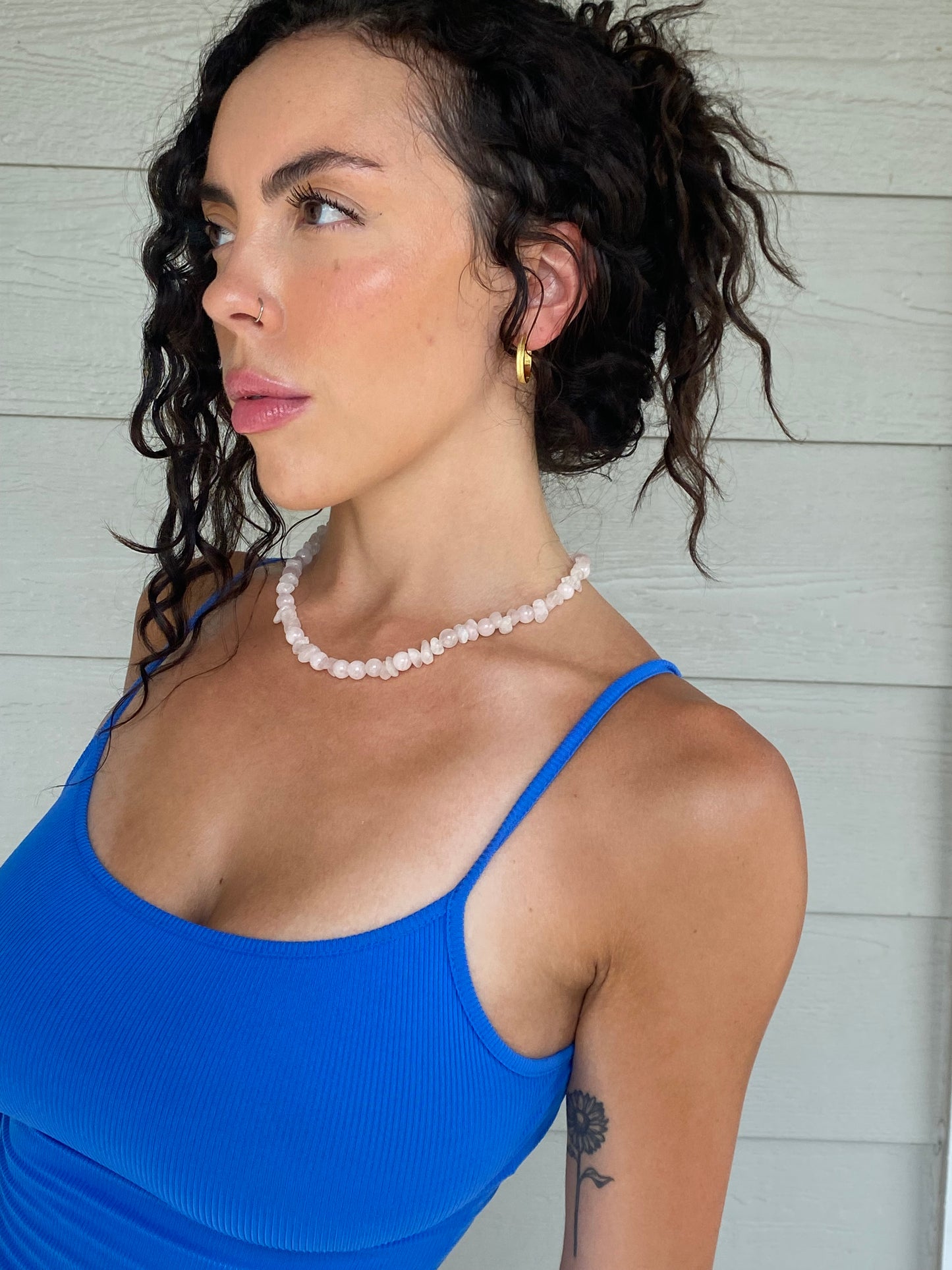 Rose Quartz Crown Necklace