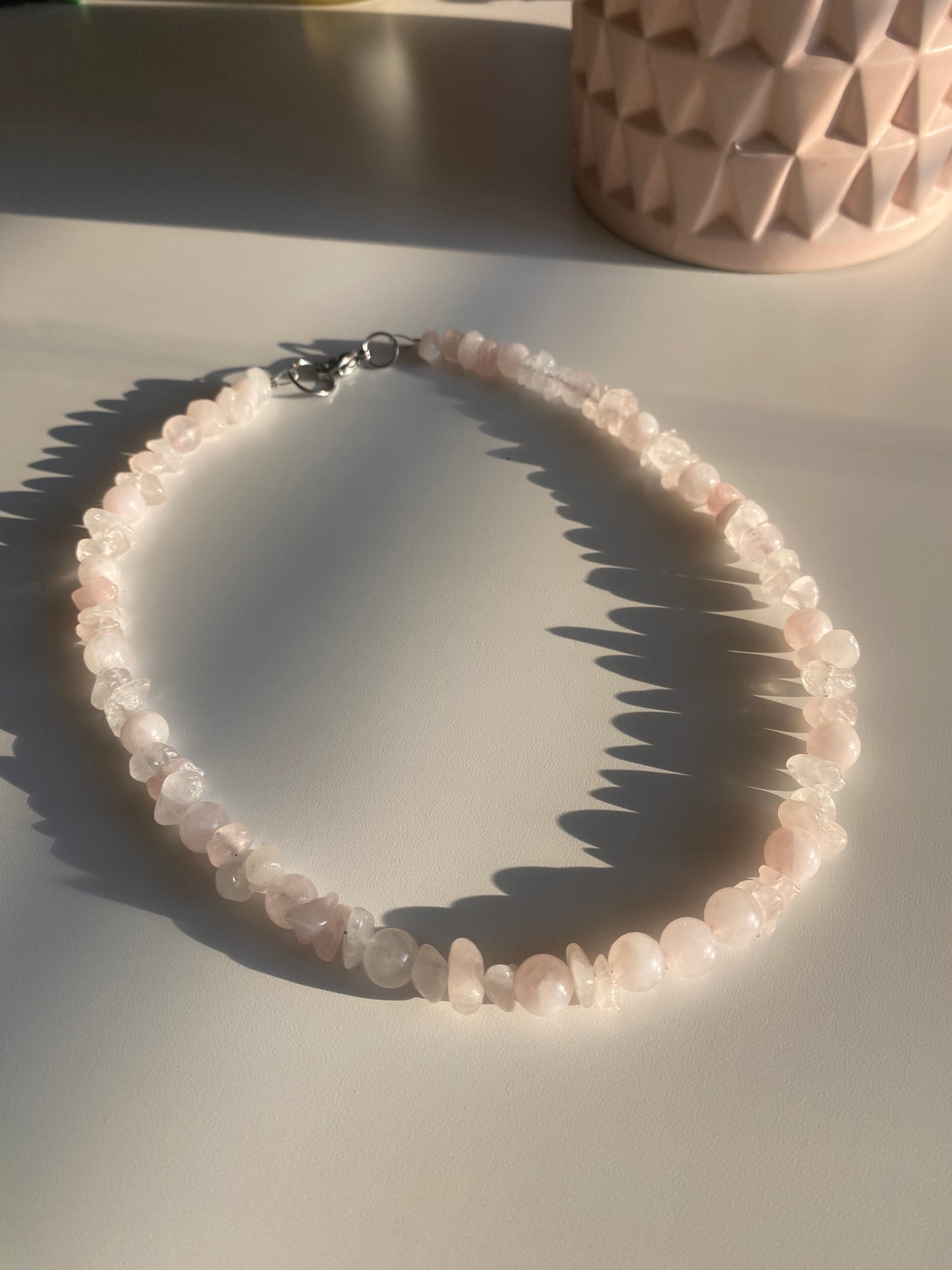 Rose Quartz Crown Necklace