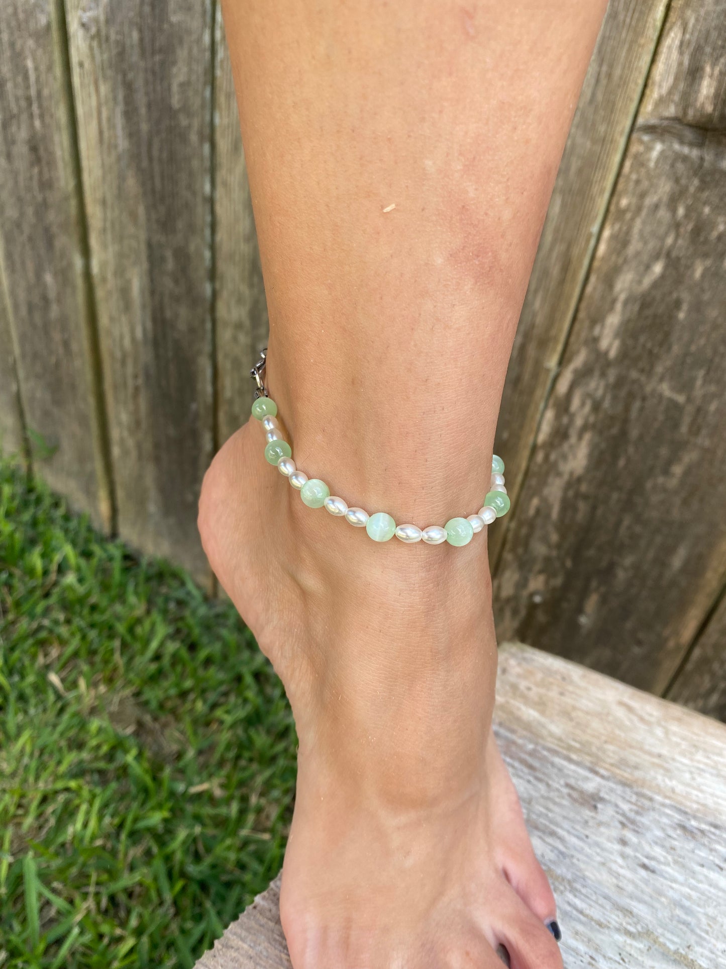 Green Selenite Anklet