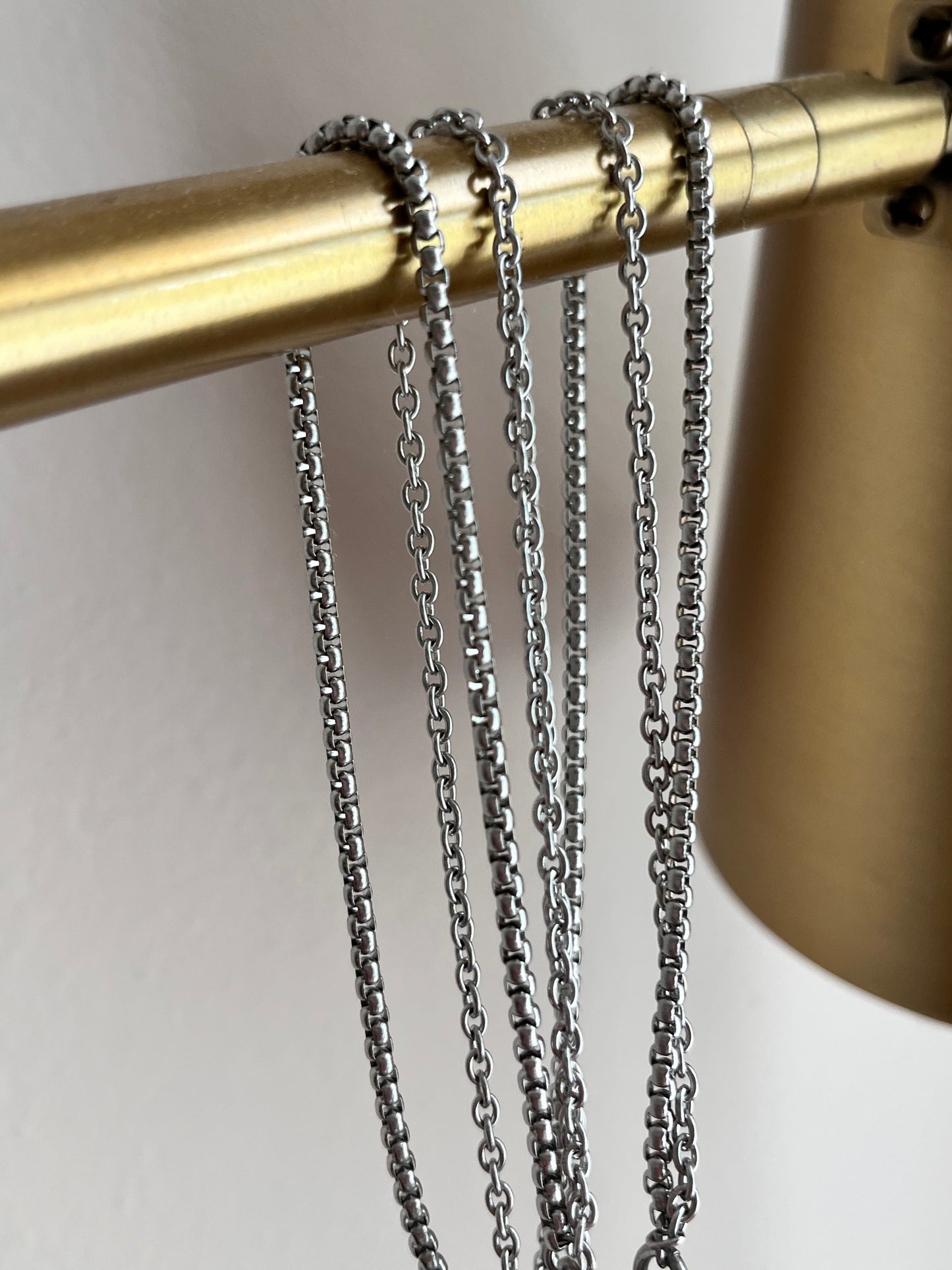 Dual Toned and Double Chained Reversable Pop Tab Necklace