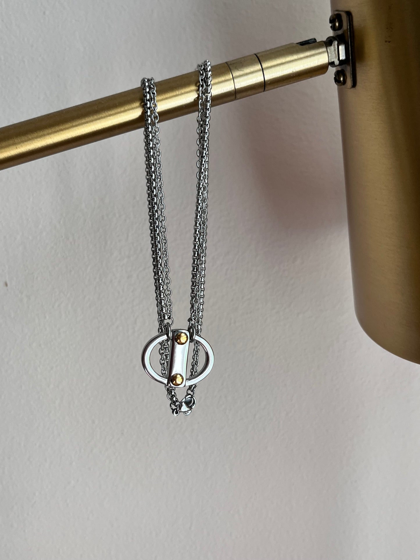 Dual Toned and Double Chained Reversable Pop Tab Necklace