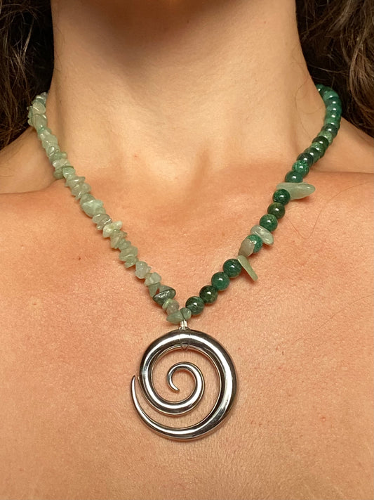 Lovely Siren Necklace: Green Aventurine